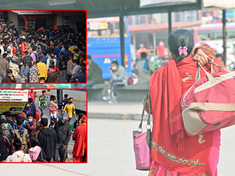 'जोखिम लिएर घर फर्कियौँ, बाटैमा कोरोना सर्ने पिर छ' (फोटोफिचर)